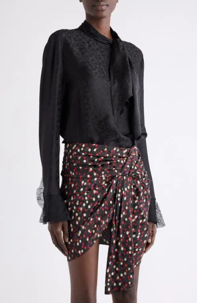 Isabel Marant Raphaella Paisley Tie Neck Top In Multi