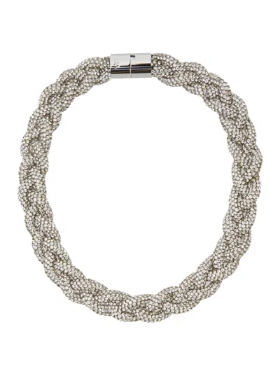 Isabel Marant Crystal-embellished Necklace In Transparent/silver