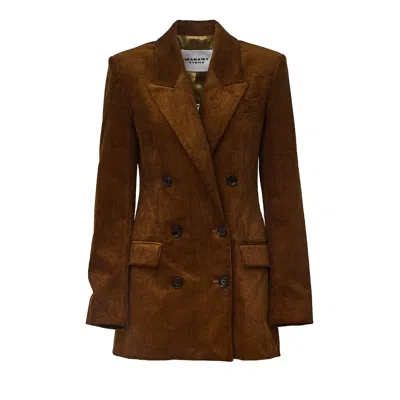 Isabel Marant Rasma Vintage Corduroy Double-breasted Jacket In Brown