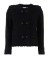 Isabel Marant Raw Edge Buttoned Jacket In Black