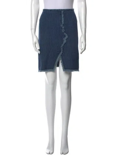 Pre-owned Isabel Marant Raw-edge Trim Knee-length Skirt In Blue