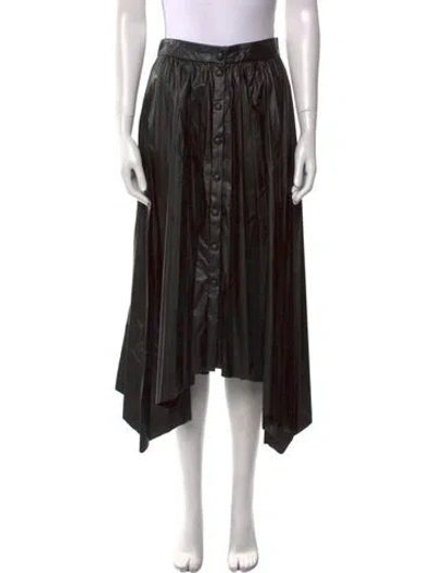 Pre-owned Isabel Marant Raw-edge Trim Midi Length Skirt In Black