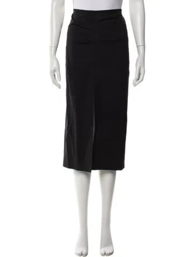 Pre-owned Isabel Marant Raw-edge Trim Midi Length Skirt In Black
