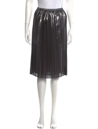 Pre-owned Isabel Marant Raw-edge Trim Midi Length Skirt In Silver
