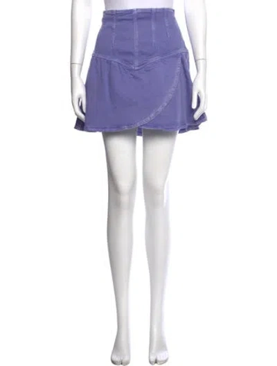 Pre-owned Isabel Marant Raw-edge Trim Mini Skirt W/ Tags In Purple