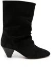 Isabel Marant Suede Leather Cone Heel Ankle Boots