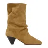 ISABEL MARANT REACHI TAUPE CALF LEATHER BOOTS