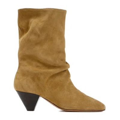 Isabel Marant Reachi Taupe Calf Leather Boots In Brown