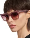 Isabel Marant 53mm Gradient Rectangular Sunglasses In Brown/brown