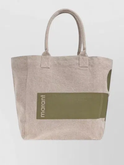 Isabel Marant Rectangular Beach Bag Top Handles Carry In Gray