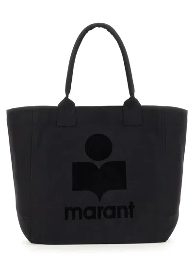 Isabel Marant Rectangular Black Cotton Tote Bag With Padded Handles