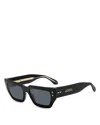 Isabel Marant Rectangular Sunglasses In Black/gray Solid