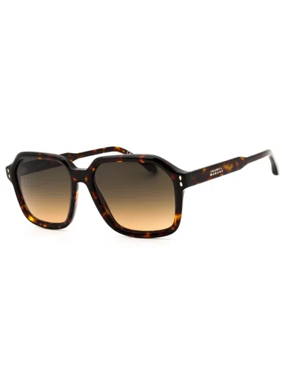 Isabel Marant Rectangular Women's Plastic Sunglasses In Brown