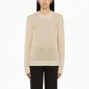 Isabel Marant Recycled Polyester Ecru Crew-neck Jumper
