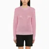 ISABEL MARANT ISABEL MARANT RECYCLED POLYESTER PINK CREW-NECK JUMPER WOMEN