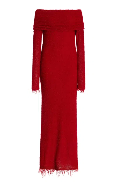 Isabel Marant Ormany Bouclé Jersey Midi Dress In Red