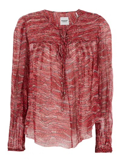 Isabel Marant Red All-over Print Top
