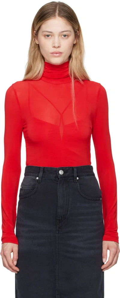 Isabel Marant Joyela Turtleneck Sweater In Red