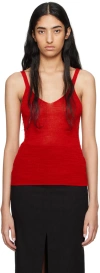 Isabel Marant Marthe Scoop Neck Tank In 11pr Poppy Red