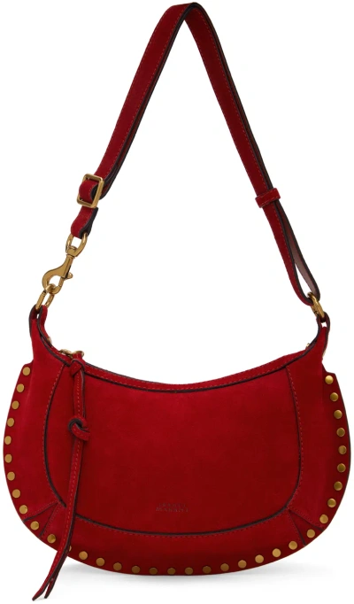 Isabel Marant Red Oskan Moon Bag In 70sr Scarlet Red