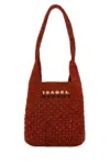 Isabel Marant Small Praia Shoulder Bag With Raffia Texture In Red
