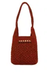 Isabel Marant Small Praia Shoulder Bag With Raffia Texture In Red