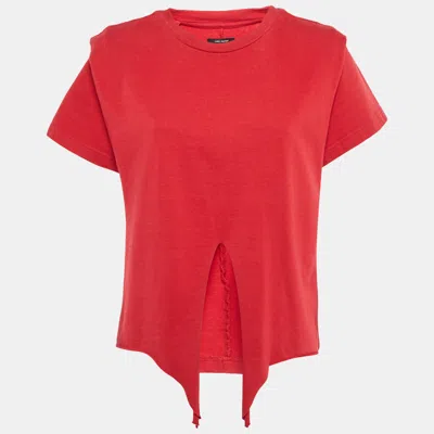 Isabel Marant Red Slub Cotton Zelito Knotted T T-shirt