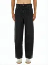 Isabel Marant Relaxed Fit Black Denim Pants With Five-pocket Design In Black