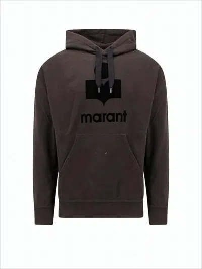 ISABEL MARANT RELAXED-FIT BLACK HOODIE WITH BOLD LOGO PRINT