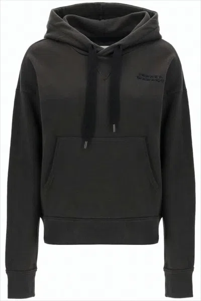 ISABEL MARANT RELAXED FIT BLACK HOODIE WITH DRAWSTRING