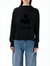 Isabel Marant Relaxed Fit Black Linen Long-sleeve Top With Graphic Design In Black