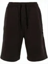 Isabel Marant Relaxed Fit Black Shorts With Drawstring Waistband In Brown