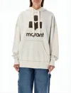Isabel Marant Relaxed-fit Hoodie With Graphic Logo And Kangaroo Pocket In White