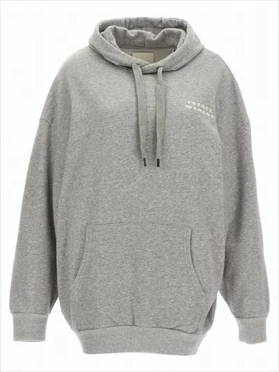 ISABEL MARANT RELAXED-FIT GREY HOODIE WITH TEXTURED FINISH