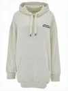 Isabel Marant Relaxed-fit Heathered Hoodie With Subtle Logo In Neutral