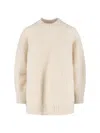 Isabel Marant Relaxed Fit High Neck Sweater With Longer Hem In Neutral