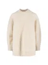 Isabel Marant Relaxed Fit High Neck Sweater With Longer Hem In Neutral