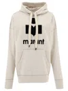 Isabel Marant Relaxed Fit Hoodie With Bold Graphic Logo In White