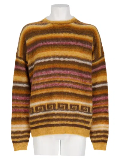 Isabel Marant Relaxed Fit Knit Sweater With Striped Pattern In Warm Tones In Brown