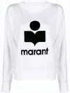 Isabel Marant Relaxed Fit Long-sleeve Linen Top With Graphic Logo In White