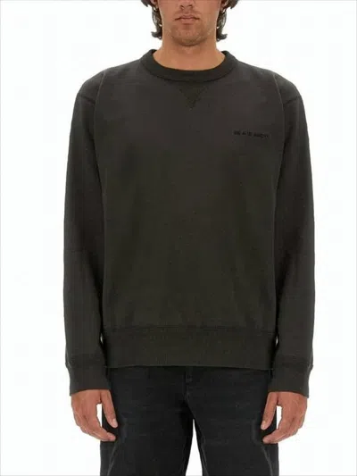 Isabel Marant Relaxed Fit Long-sleeve Sweatshirt With V-stitch Detail In Brown