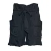 Isabel Marant Relaxed Fit Sereni Shorts With Crumpled Texture In Black