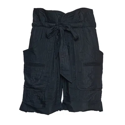Isabel Marant Relaxed Fit Sereni Shorts With Crumpled Texture In Black
