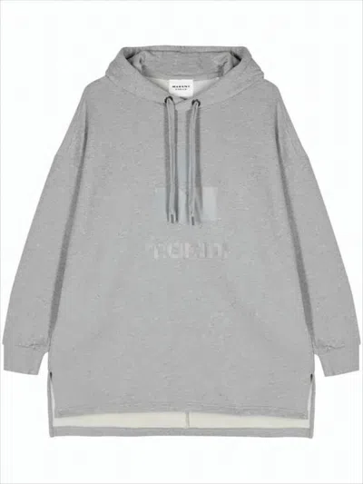 ISABEL MARANT RELAXED GREY MIDI DRESS IN SOFT COTTON FABRIC