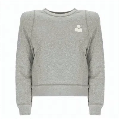 Isabel Marant Relaxed Long-sleeved Sweatshirt With Minimalist Logo Detail In Gray