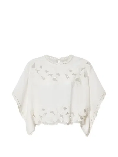 Isabel Marant Relda Cut-out Ramie Blouse In White