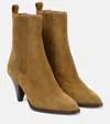 Isabel Marant Reliane Suede Ankle Booties In Beige