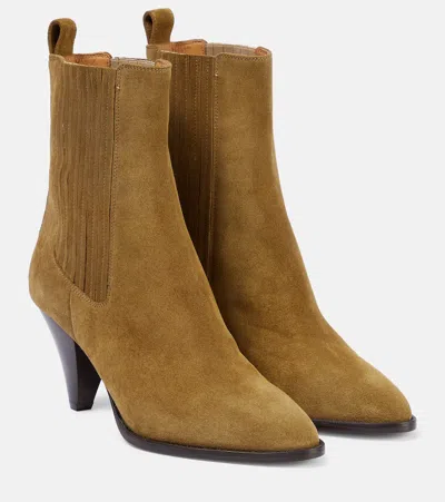 Isabel Marant Reliane Suede Ankle Booties In Taupe