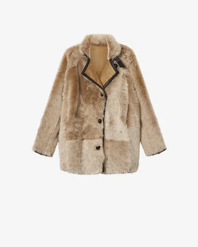Isabel Marant Rema Shearling Coat In Brown