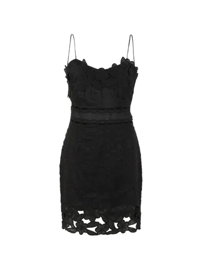 Isabel Marant Reola Floral-embroidered Cut-out Mini Dress In Black